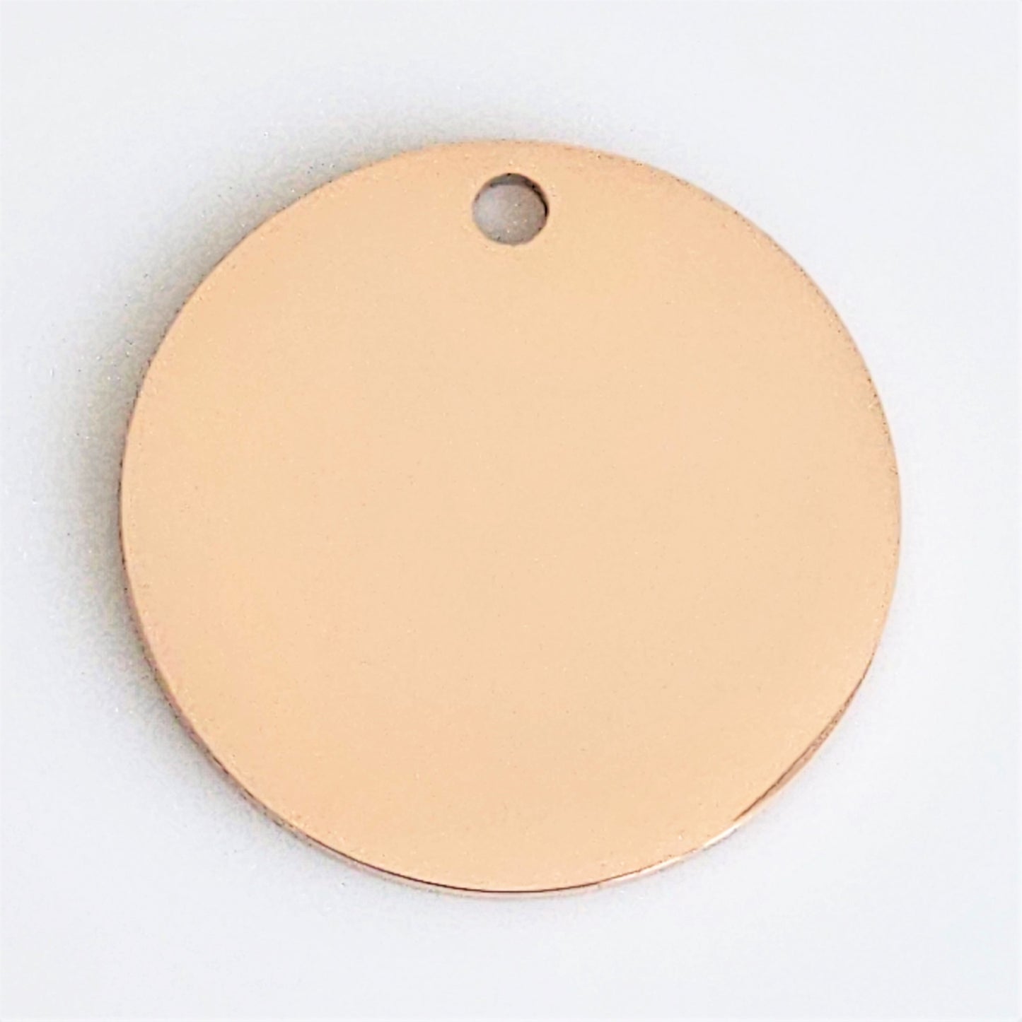 Rose Gold Plated Stainless Steel - 1" Circle (with hole)