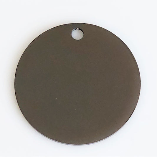 Black Plated Stainless Steel - 1 1/4" Circle (with hole)