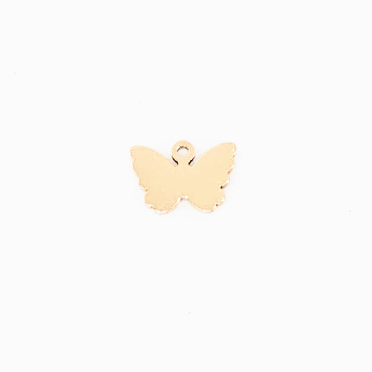 Tiny Butterfly Charm - Rose Gold Plated - 12mm x 8.5mm