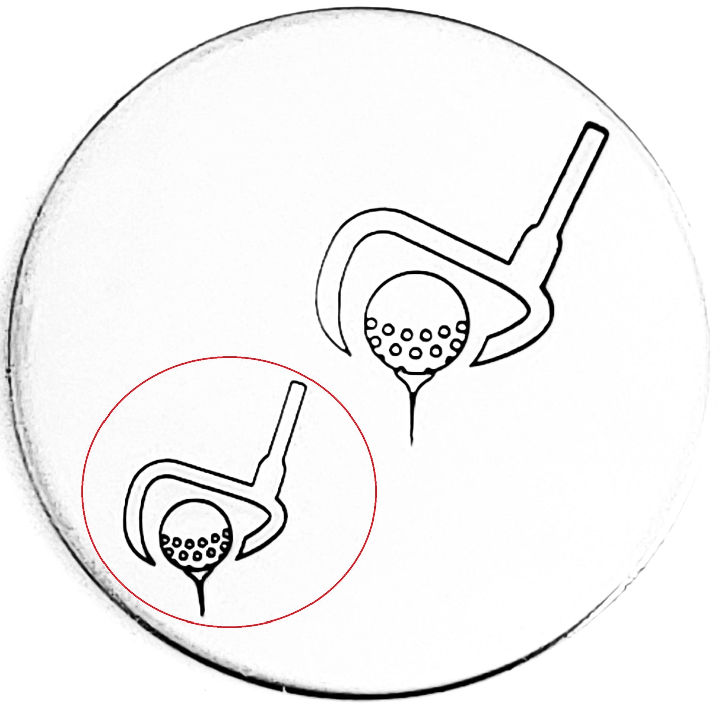Golf Tee and Club - Larger Size