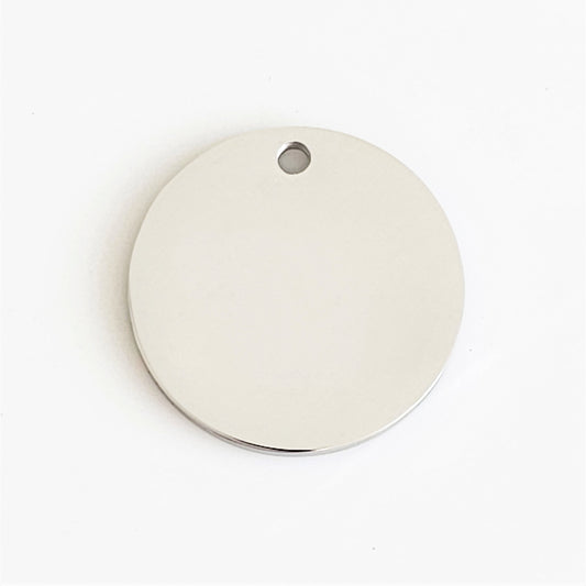 Stainless Steel - 3/4" Circle (with hole)