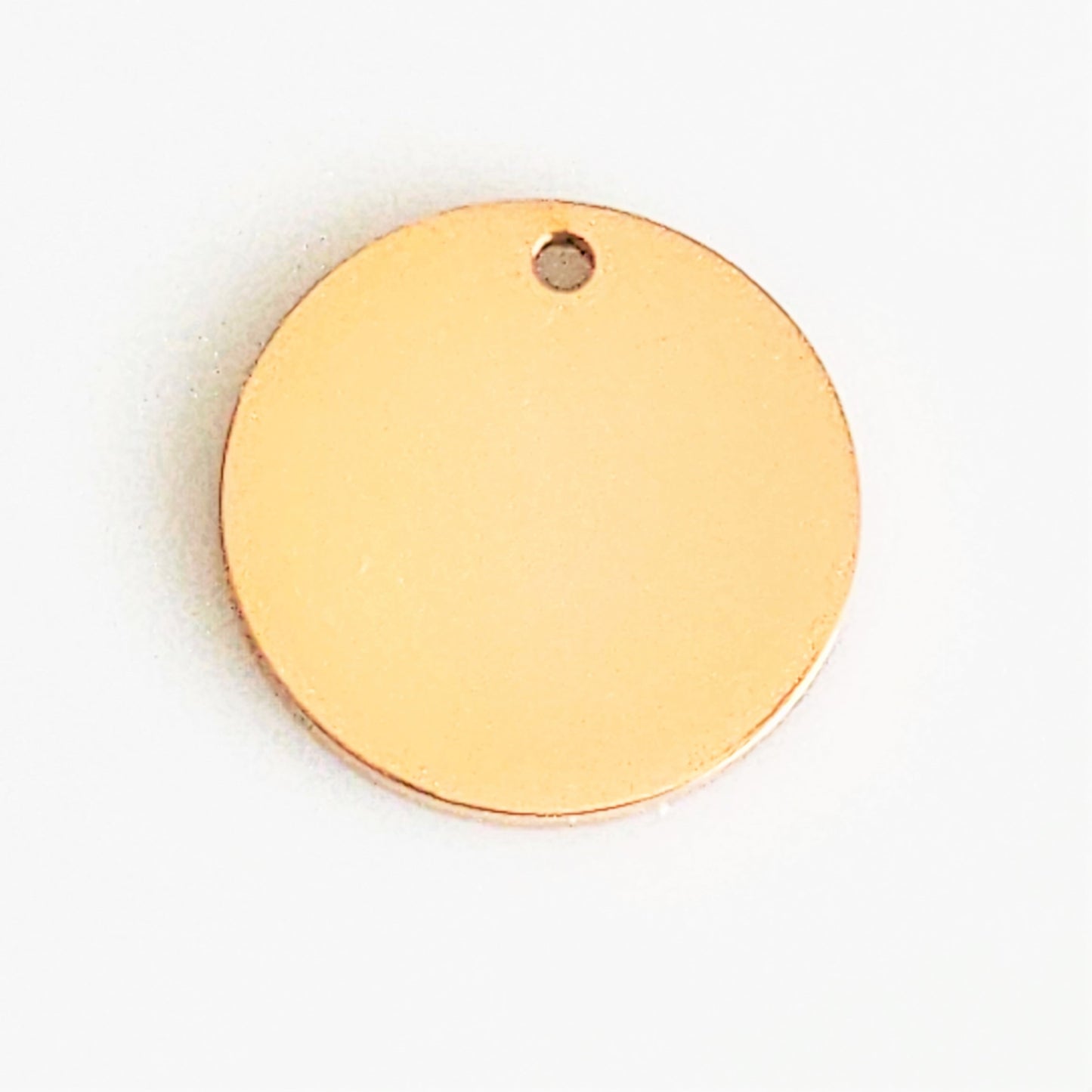 Rose Gold Plated Stainless Steel - 5/8" Circle (with hole)