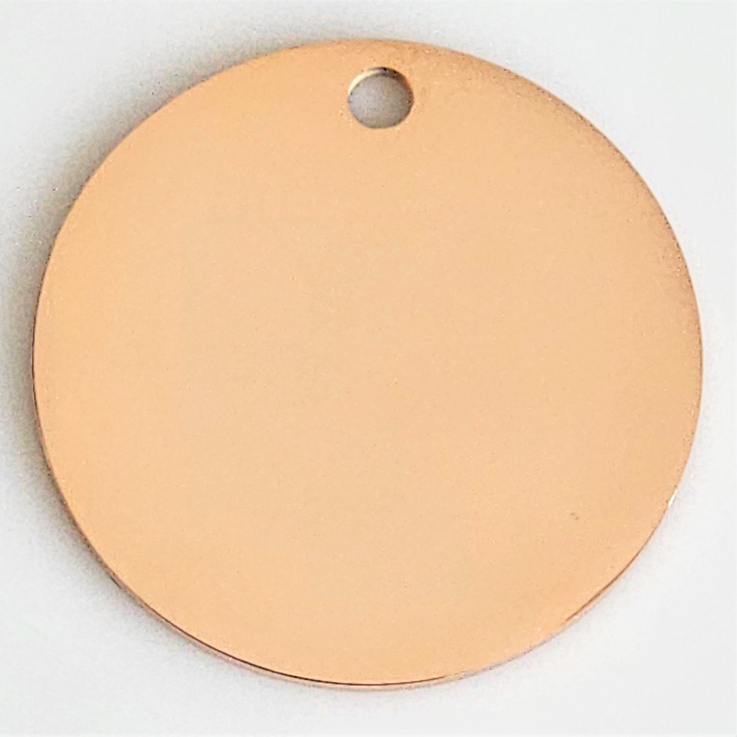 Rose Gold Plated Stainless Steel - 1 1/4" Circle (with hole)