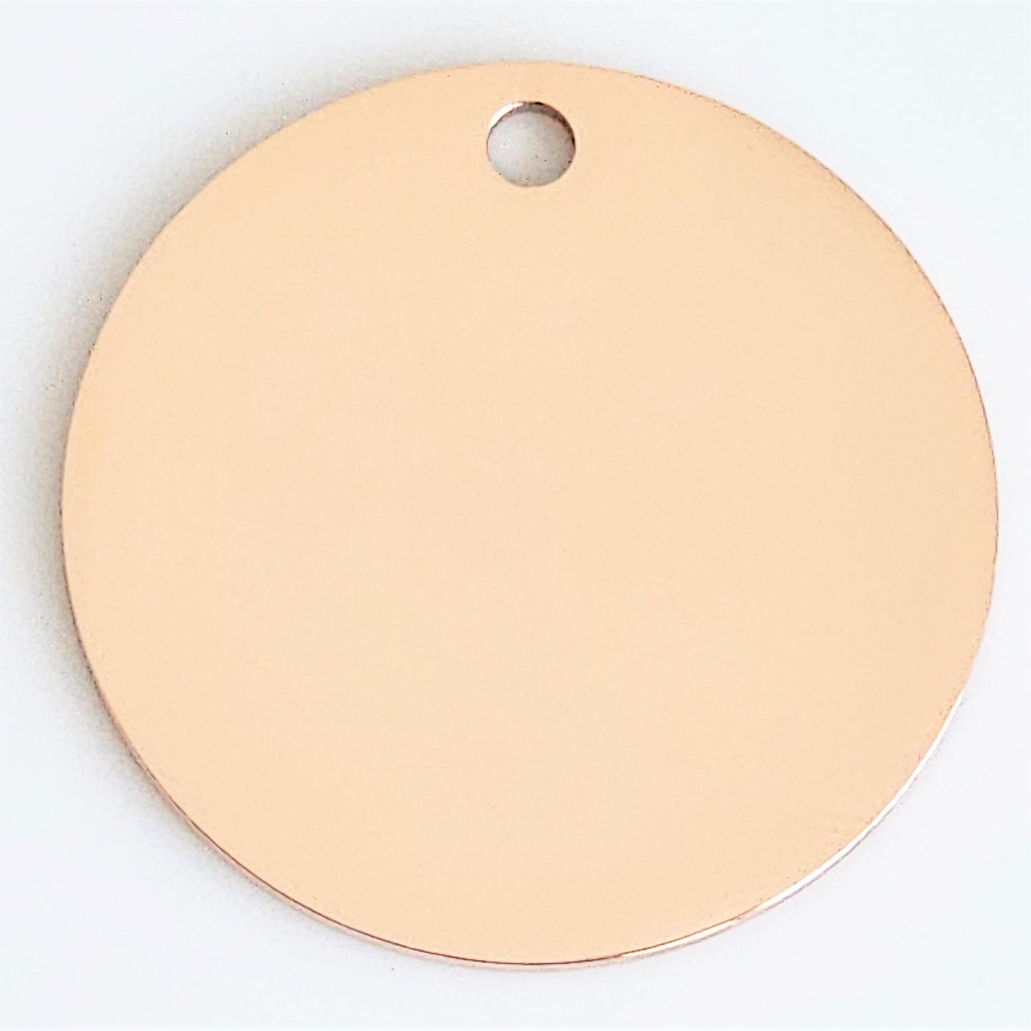 Rose Gold Plated Stainless Steel - 1 1/2" Circle (with hole)