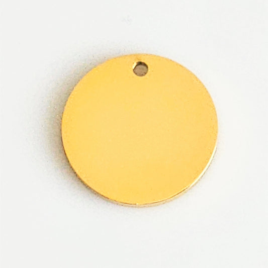 Gold Plated Stainless Steel - 5/8" Circle (with hole)