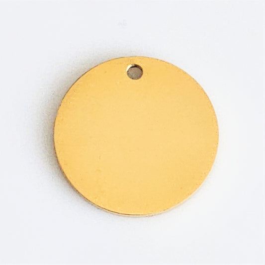 Gold Plated Stainless Steel - 3/4" Circle (with hole)