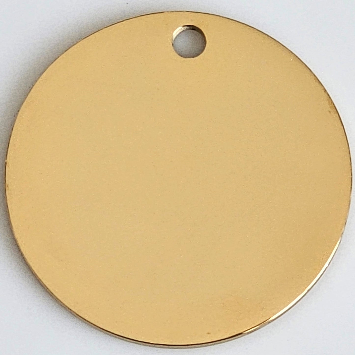 Gold Plated Stainless Steel - 1 1/4" Circle (with hole)