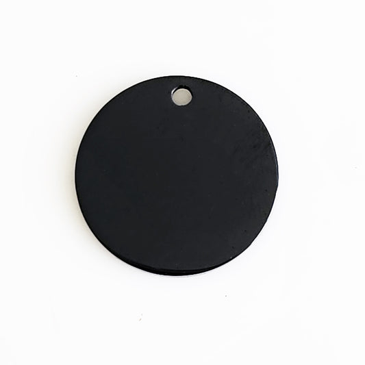Black Plated Stainless Steel - 3/4" Circle (with hole)