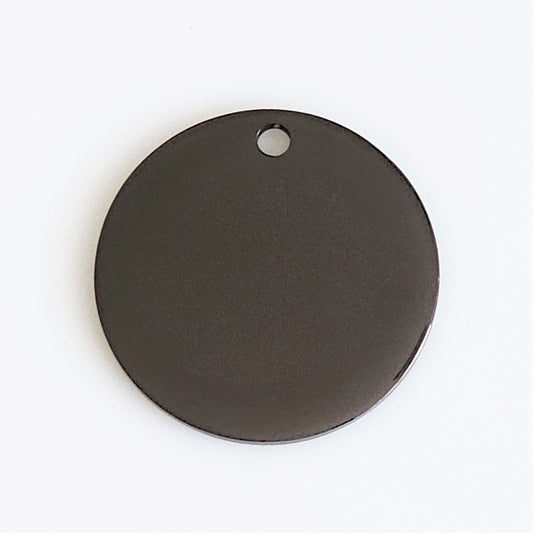Black Plated Stainless Steel - 1" Circle (with hole)