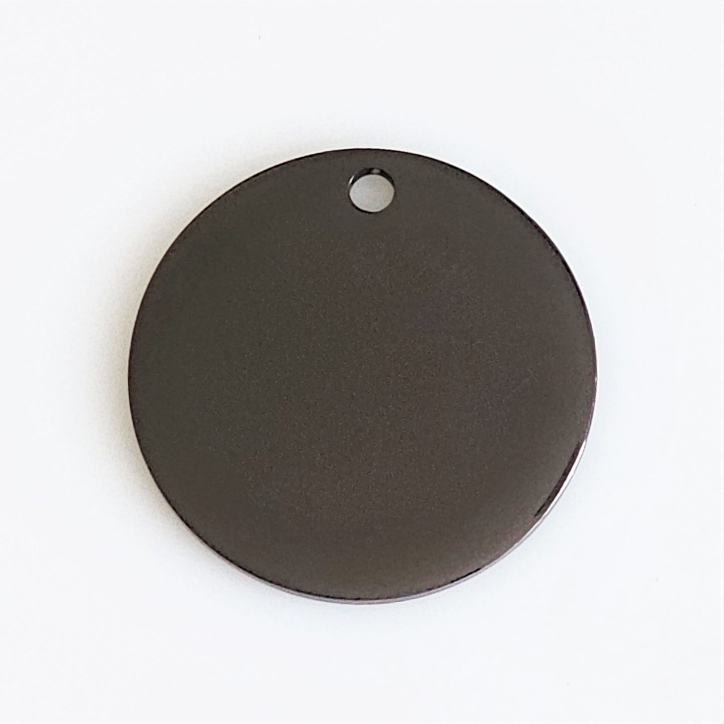 Black Plated Stainless Steel - 1" Circle (with hole)