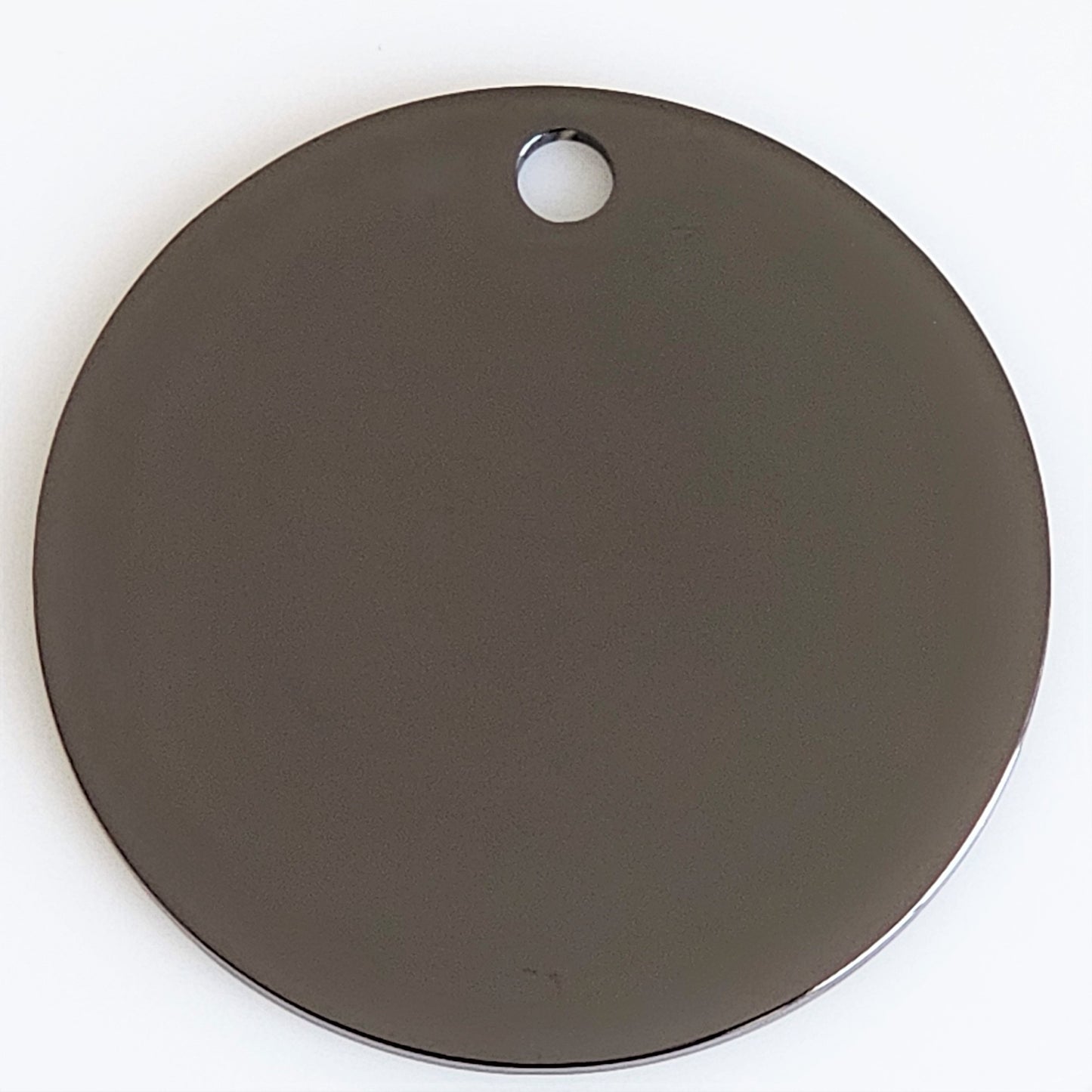 Black Plated Stainless Steel - 1 1/2" Circle (with hole)