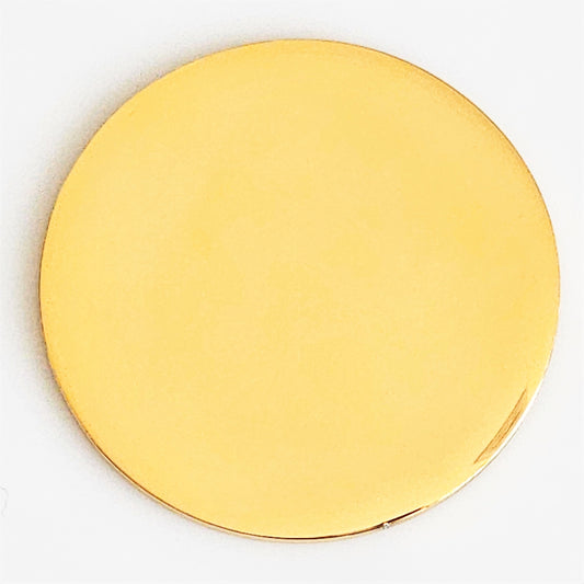 Gold Plated Stainless Steel - 1 1/2" Circle (no hole)