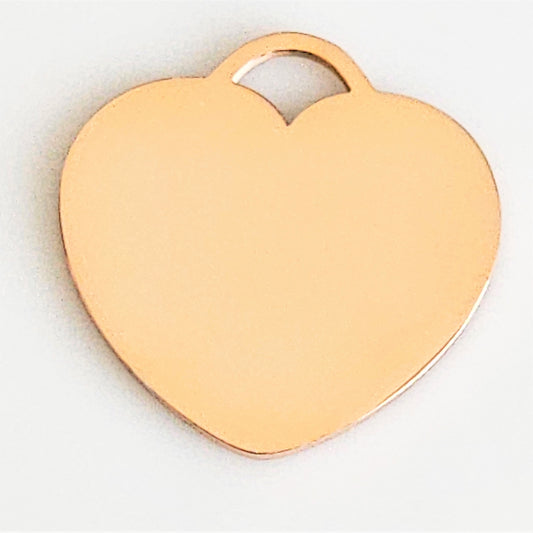 Rose Gold Plated Stainless Steel - 1" Heart