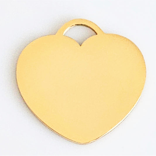 Gold Plated Stainless Steel - 1" Heart