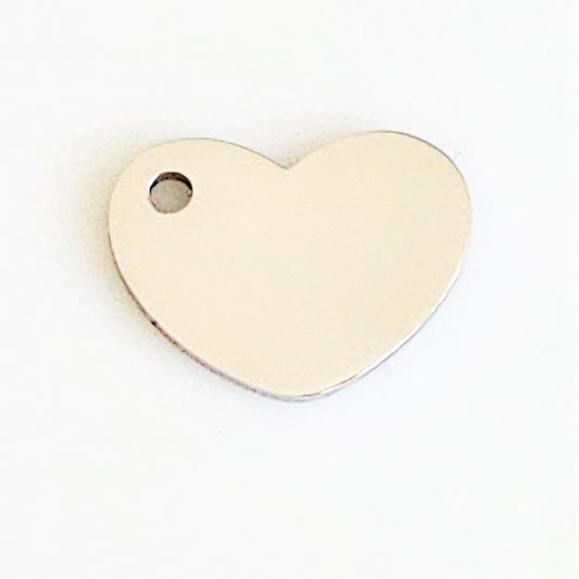 Stainless Steel - 5/8" Heart (with hole)