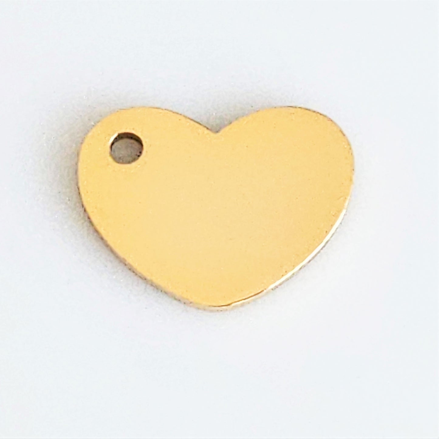 Gold Plated Stainless Steel - 5/8" Heart (with hole)