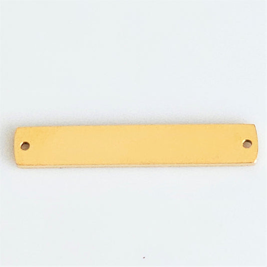 Gold Plated Stainless Steel - 1 1/4" Rectangle Bar (with holes)