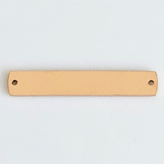 Rose Gold Plated Stainless Steel - 1 1/4" Rectangle Bar (with holes)