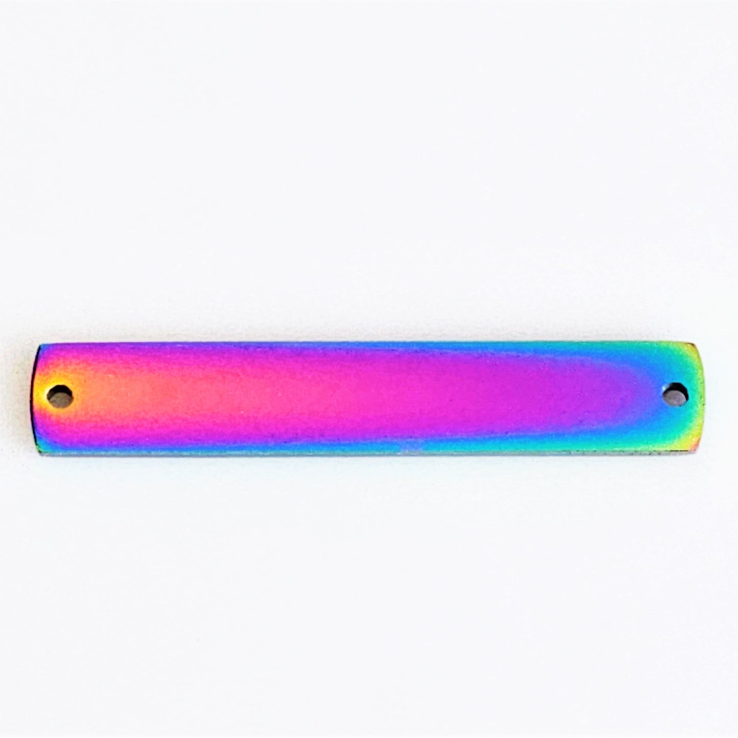 Rainbow Plated Stainless Steel - 1 1/4" Rectangle Bar (with holes)