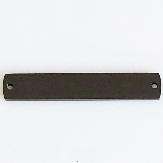 Black Plated Stainless Steel - 1 1/4" Rectangle Bar (with holes)