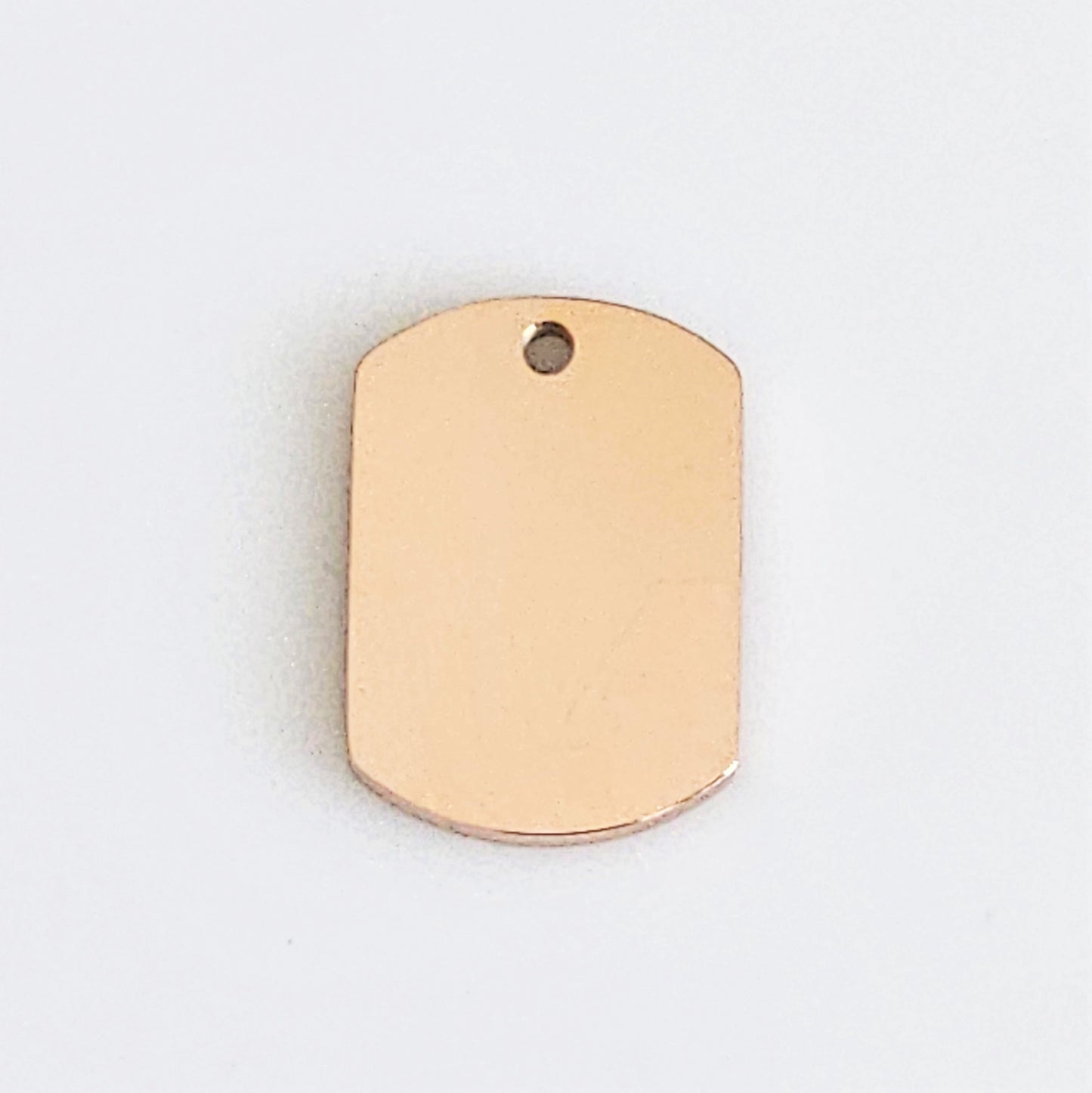 Rose Gold Plated Stainless Steel - 1/2" x 3/4" Dog Tag