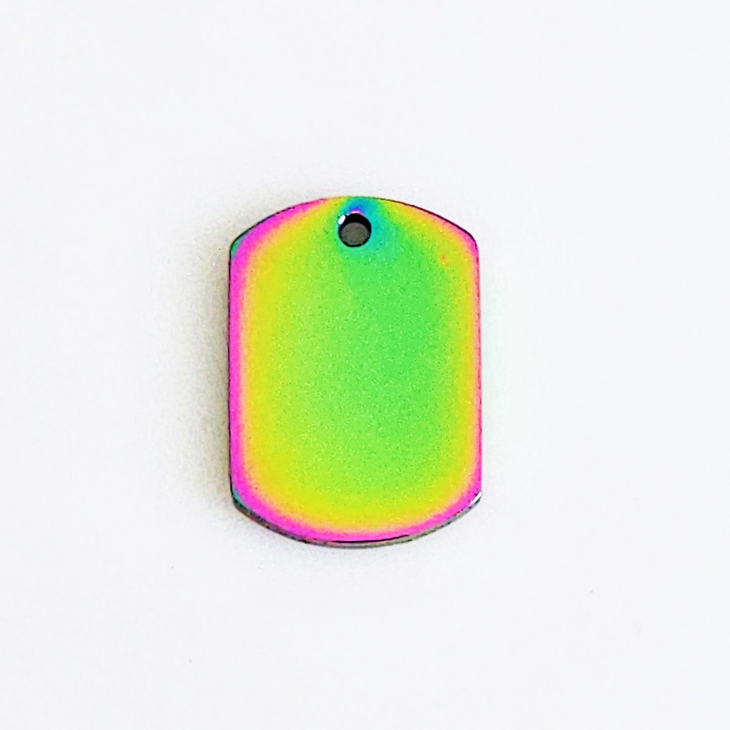 Rainbow Plated Stainless Steel - 1/2" x 3/4" Dog Tag