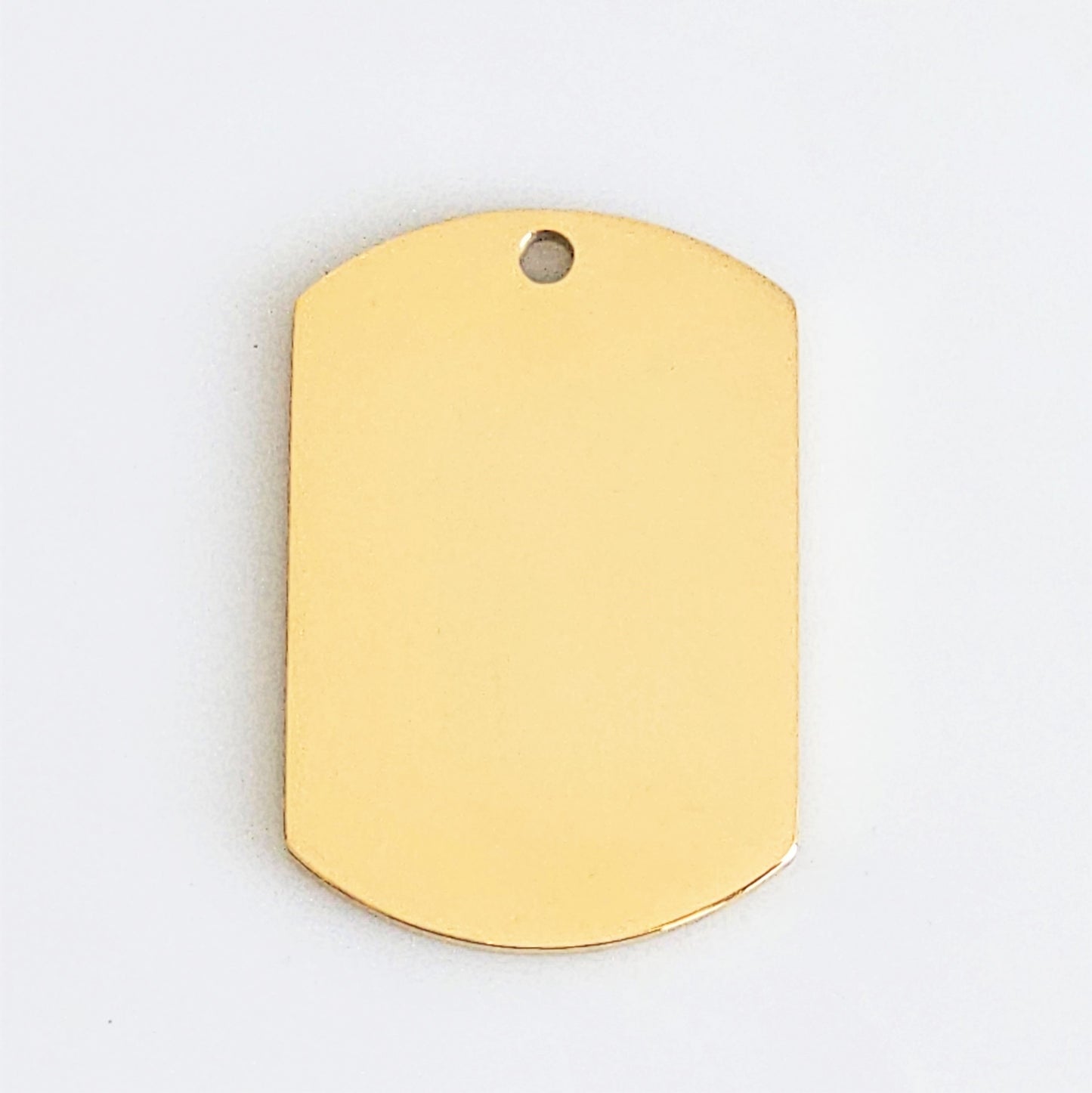 Gold Plated Stainless Steel - 3/4" x 1" Dog Tag