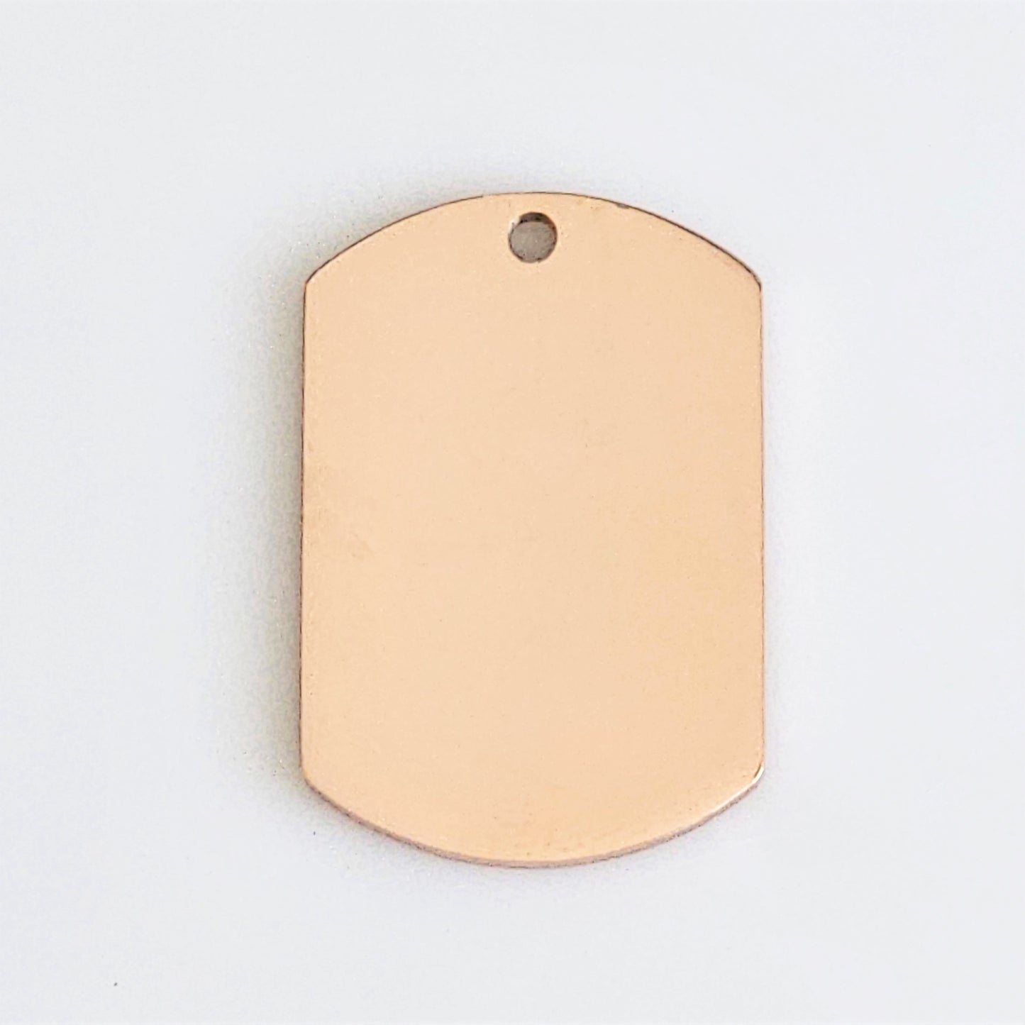 Rose Gold Plated Stainless Steel - 3/4" x 1" Dog Tag