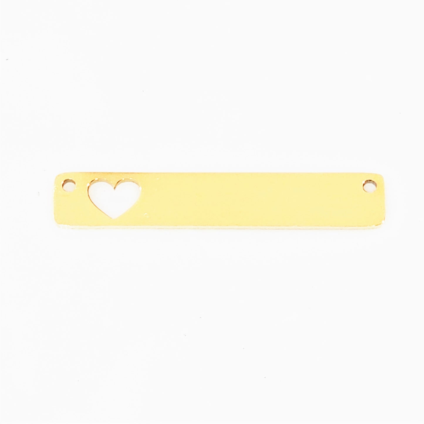 Gold Plated Heart Rectangle - 6mm x 35mm