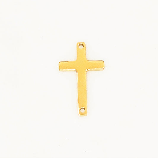 Gold Plated Cross Charm - 11mm x 18mm