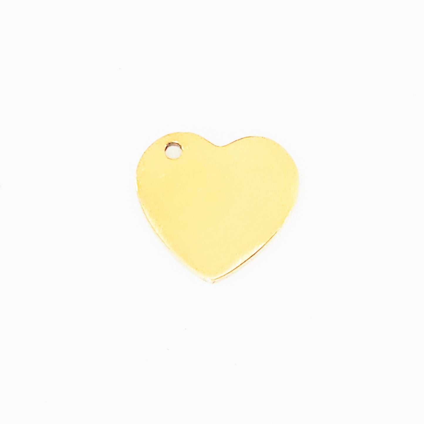 Gold Plated Heart Charm - 15mm