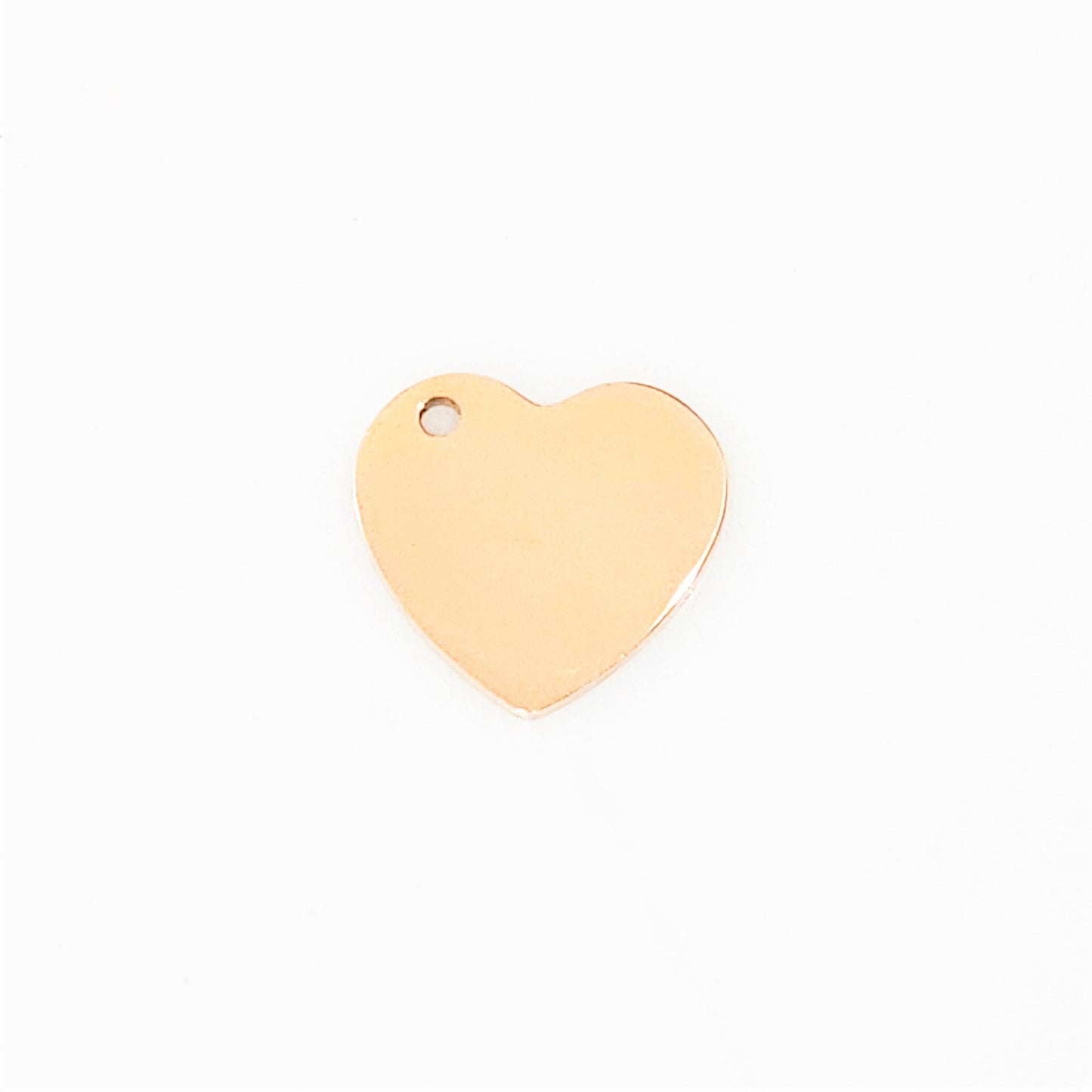 Rose Gold Plated Heart Charm - 15mm