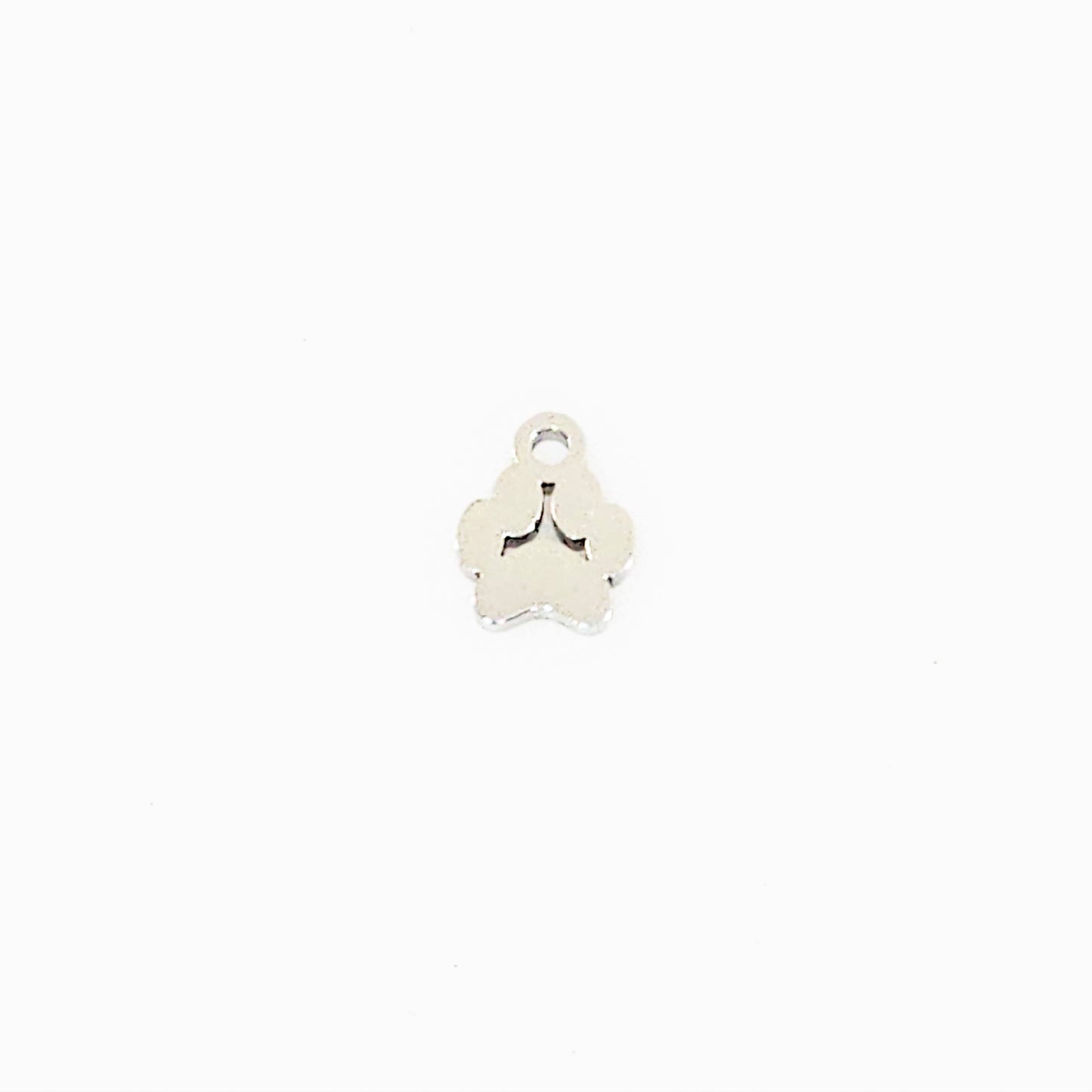 Tiny Paw Charm - Stainless Steel - 7.5mm x 8mm