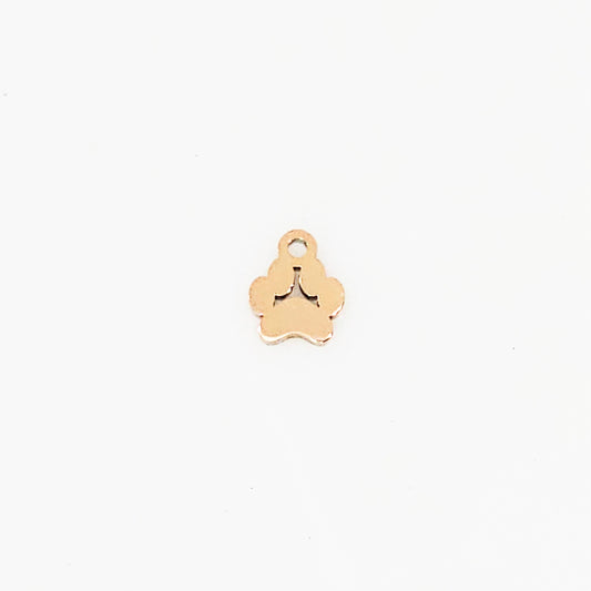 Tiny Paw Charm - Rose Gold Plated - 7.5mm x 8mm