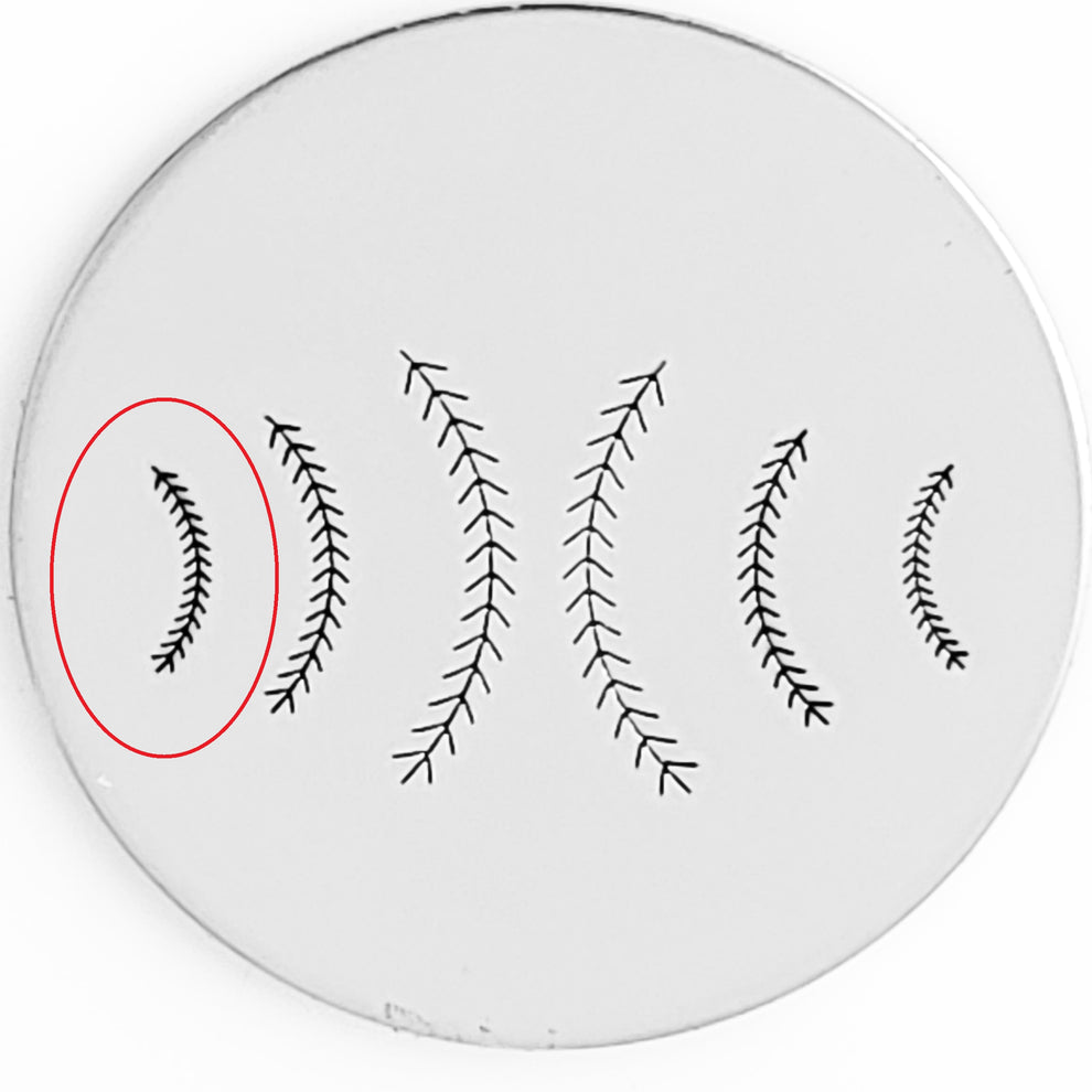 Baseball Stitch Metal Design Stamp by Font Fixation