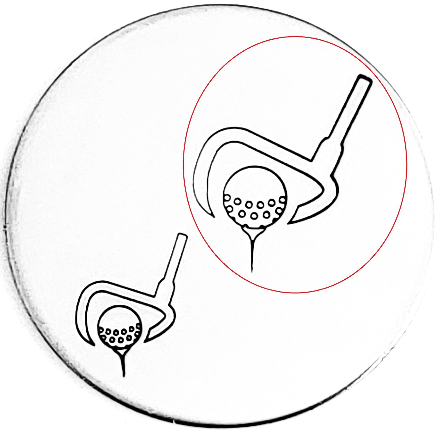 Golf Tee and Club - Larger Size