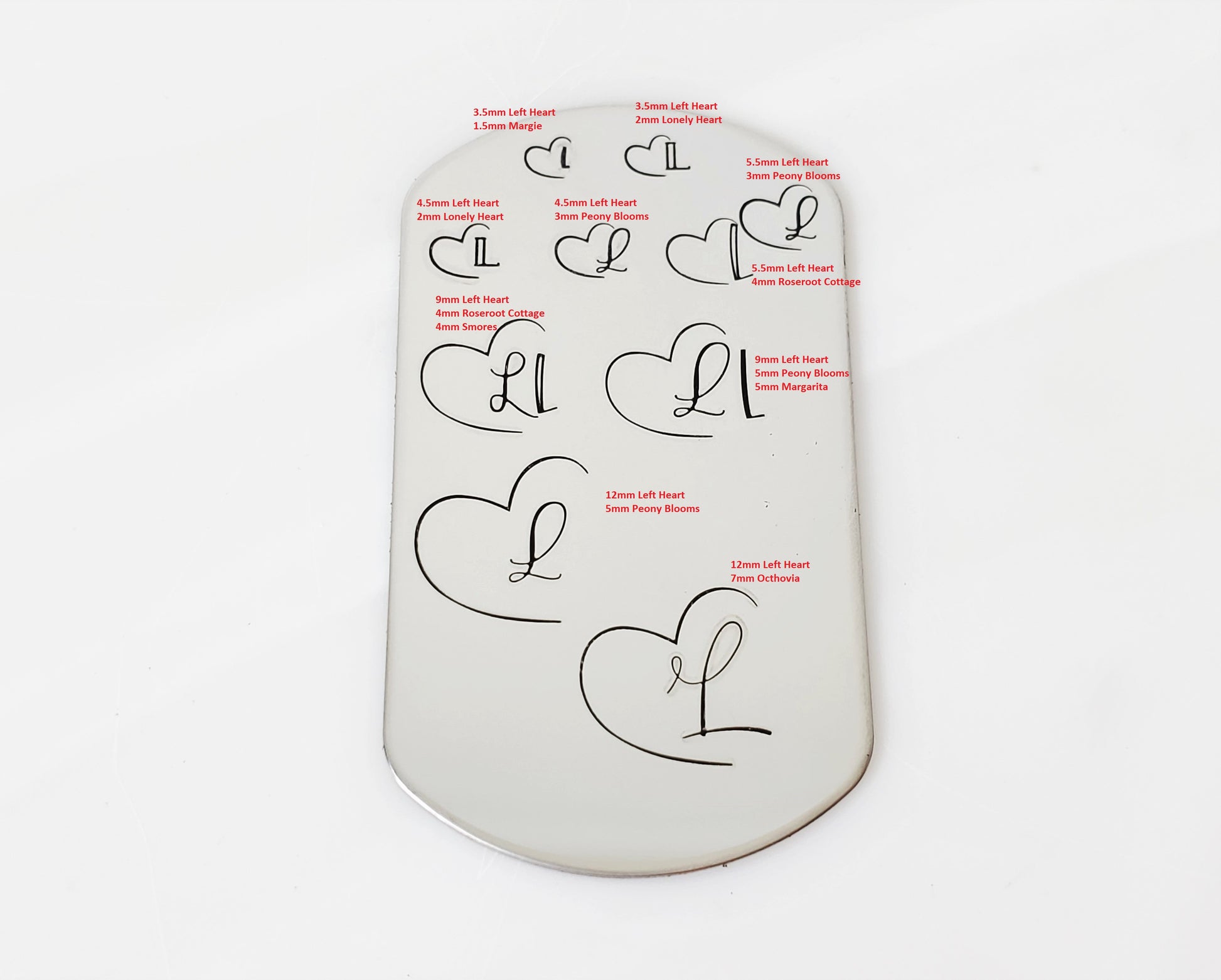 Full Heart Metal Design Stamp by Font Fixation